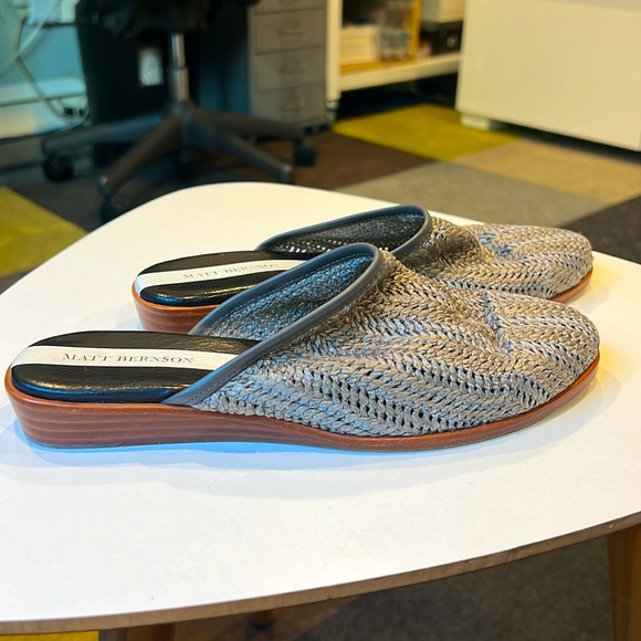 Matt Bernson gray woven mules size 6. Worn a couple times.